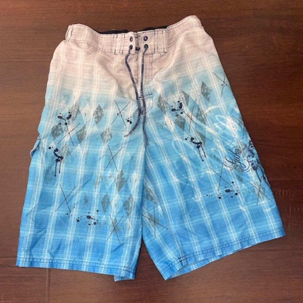 Vintage Gecko Hawaii Swim Water Jnco-Style Trunks Skater Y2K Medium